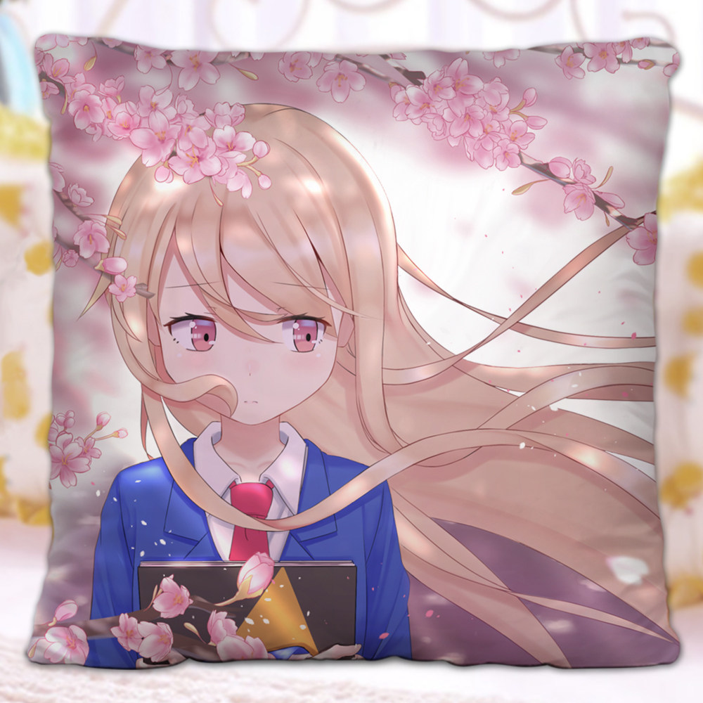 樱花宠物女孩椎名真白二次元抱枕方形双面定制动漫毛绒