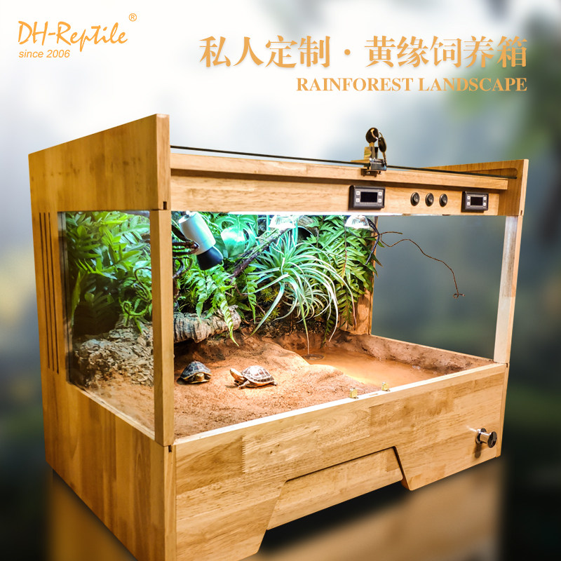 半水饲养智能乌龟景观排水黄缘龟定制一拉别墅爬虫缸