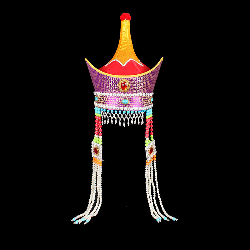 蒙古女士蒙古族舞蹈帽子头饰手工高顶配饰成人帽子