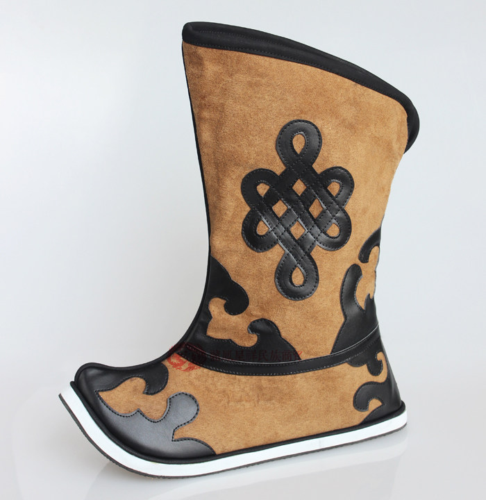 蒙古蒙古族靴子手工男士骑马马靴少数民族舞蹈鹿皮时装靴