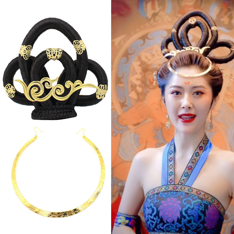 古风敦煌飞天发髻发包汉唐贵妃cos仙女摄影其它假发