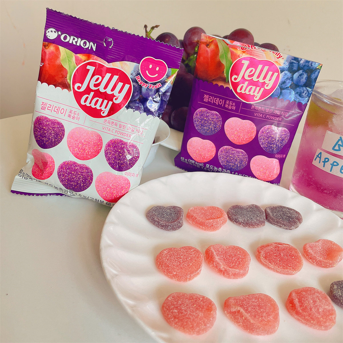软糖苹果包邮菠萝芒果桃子葡萄jellyday韩国果汁传统糖果