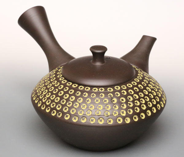 秋峰日式木盒330ml容量常滑烧满容量日本茶壶花纹茶壶