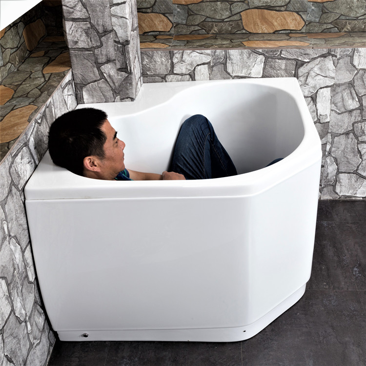 日式深泡浴缸家用迷你钻石型坐式转角拐角心形切角普通浴缸
