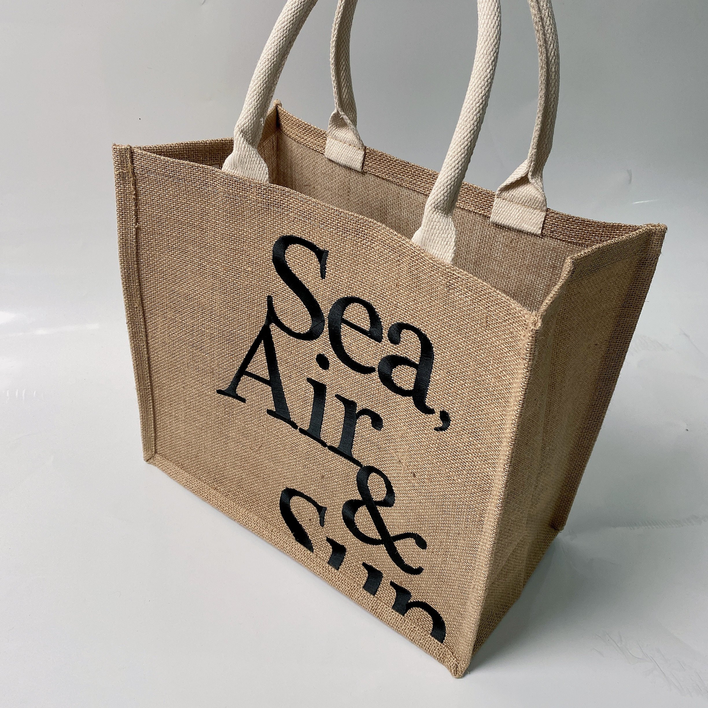 刺绣麻布muji无印麻袋黄麻布袋子布包手提diy麻布袋