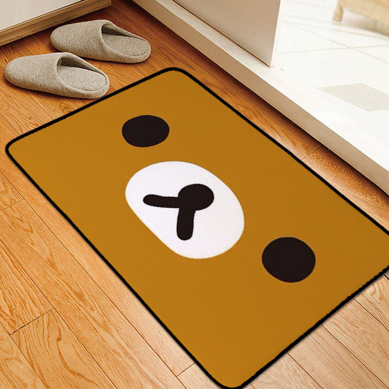 卡通地毯熊本轻松熊可爱小熊卧室家用客厅厕所防滑吸水门垫地垫