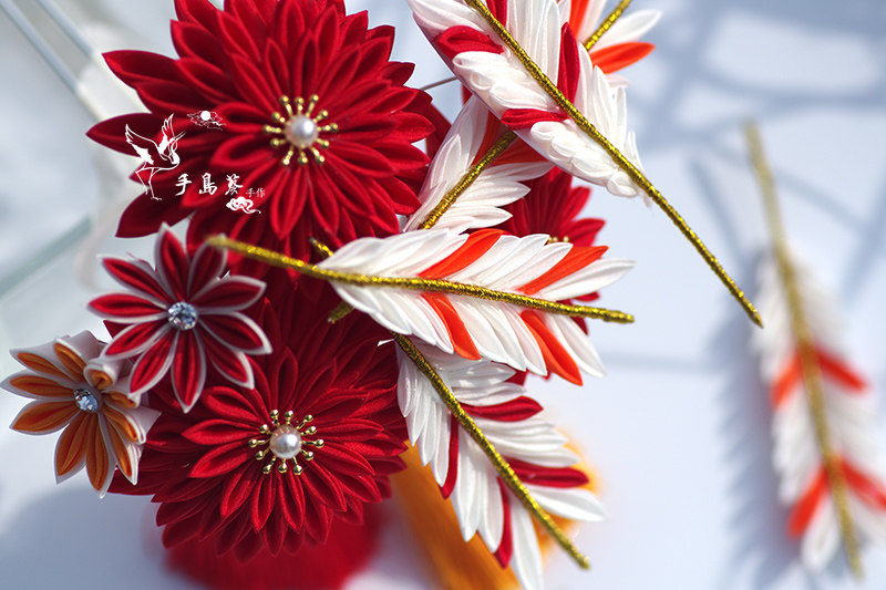 日本和服浴衣和风发簪发饰配饰头饰花簪剑菊发饰