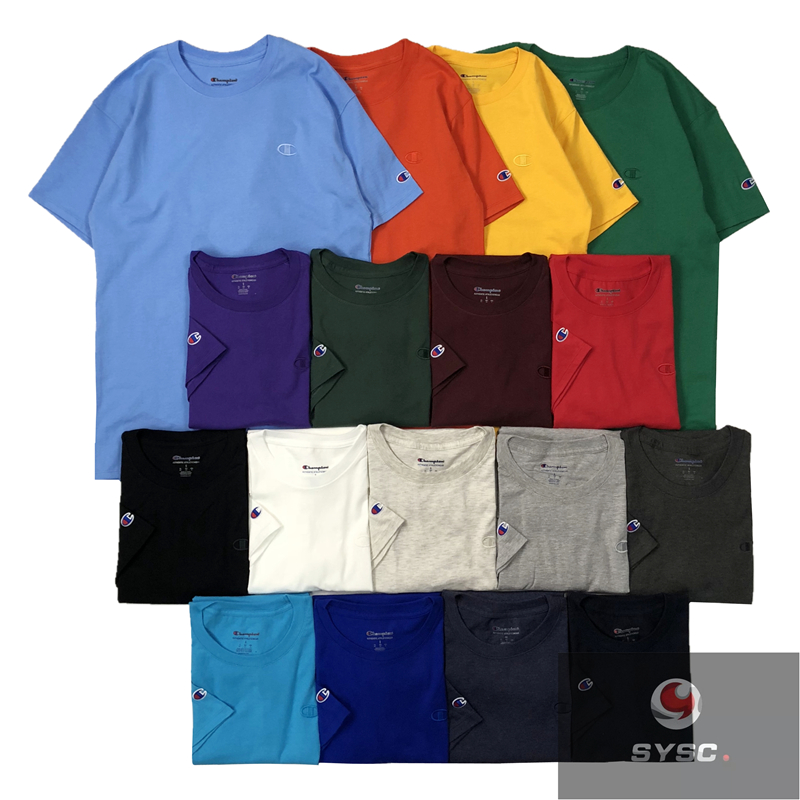 现货美版Champion 刺绣 双标男女情侣 打底衫  宽松短袖T恤夏潮