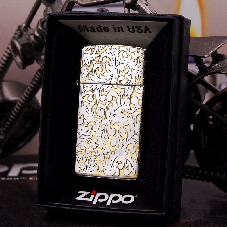 正品zippo打火机1610镜面镀铬纤巧女士窄机定制zippo