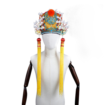 中原戏装九龙冠戏剧戏曲京剧头饰帽盔皇帝便帽刘备帽皇上帽软王帽