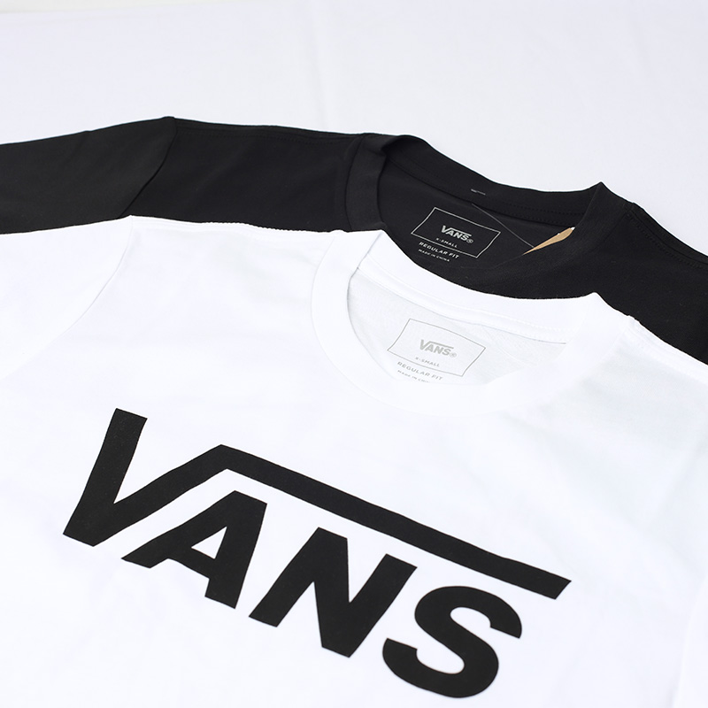 vans经典夏季百搭休闲短袖黑白logo运动半袖运动t恤