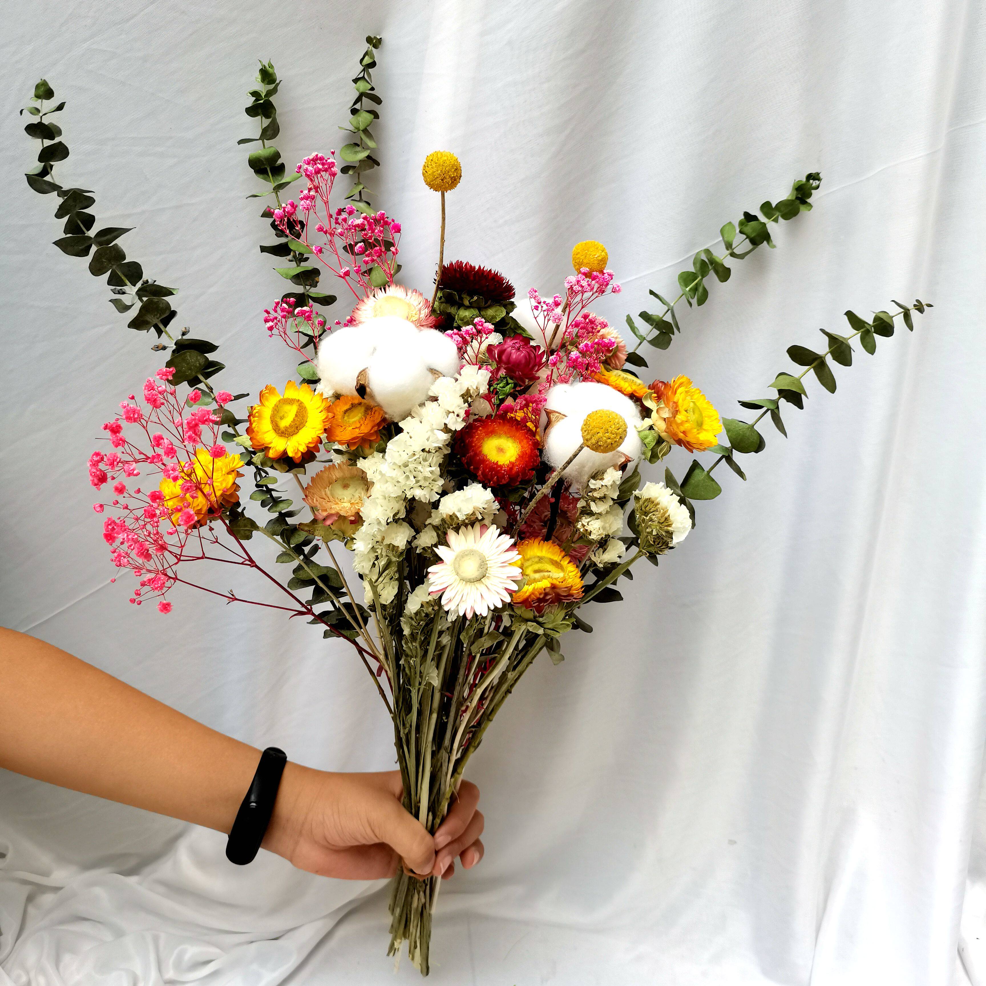 云南干花套装麦杆七彩菊小雏菊花束客厅家居摆放仿真绿植