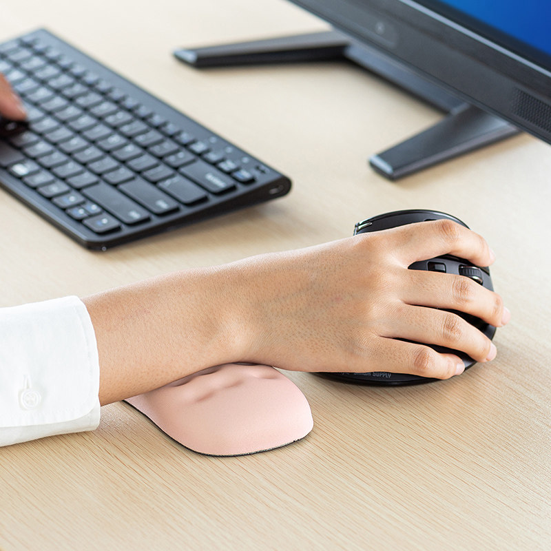 日本sanwa山业人体工学海绵护腕鼠标托手枕记忆棉柔软舒适办公