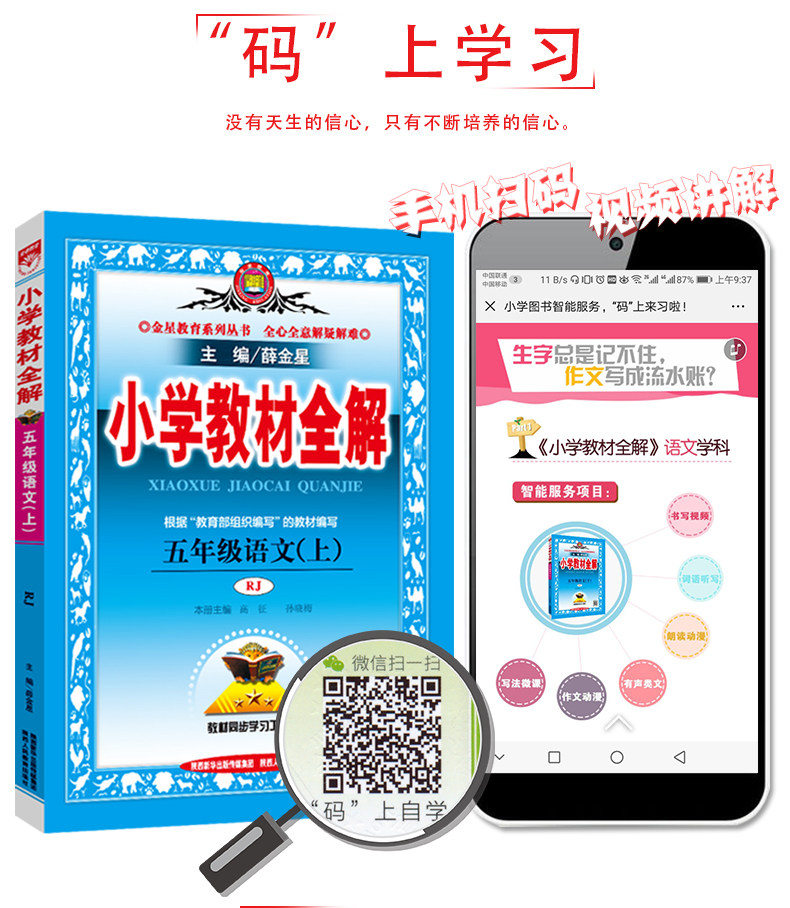 年级语文上册书课本同步训练解析学习工具书 小学5五年级上册语文全解