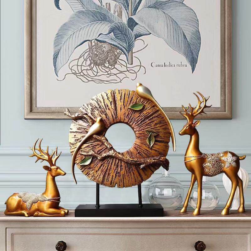 创意美式工艺品客厅玄关酒柜装饰品天鹅摆件家居摆件