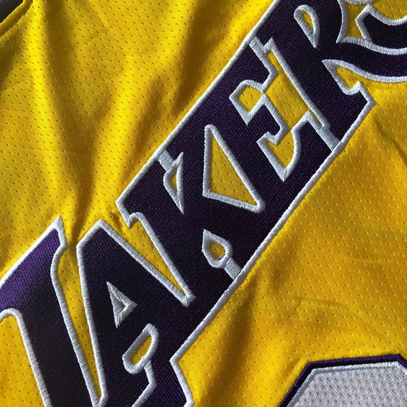 湖人队科比24号球衣黄色08-09图案刺绣篮球运动服篮球服
