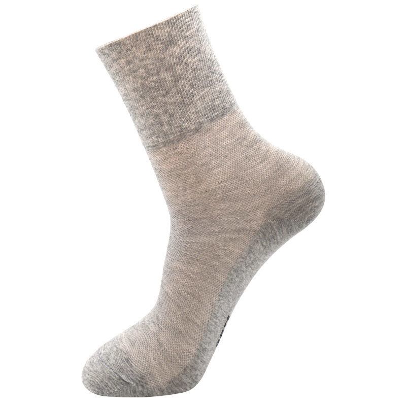 华邦中老年松口袜子男纯棉夏款中筒宽松薄棉爸爸袜子糖尿病宽口袜