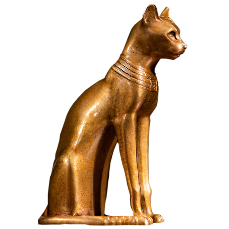 奥格瑞玛古埃埃及神猫贝斯特bastet缩小小版青铜雕像摆件