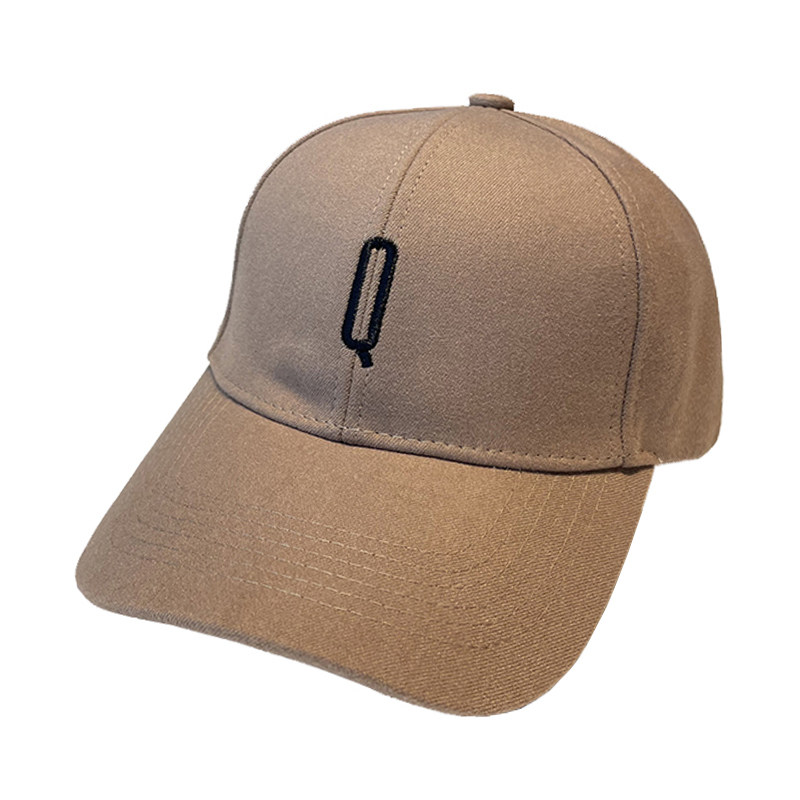 秋冬新款呢绒字母棒球帽子女时尚宽帽硬顶休闲帽子