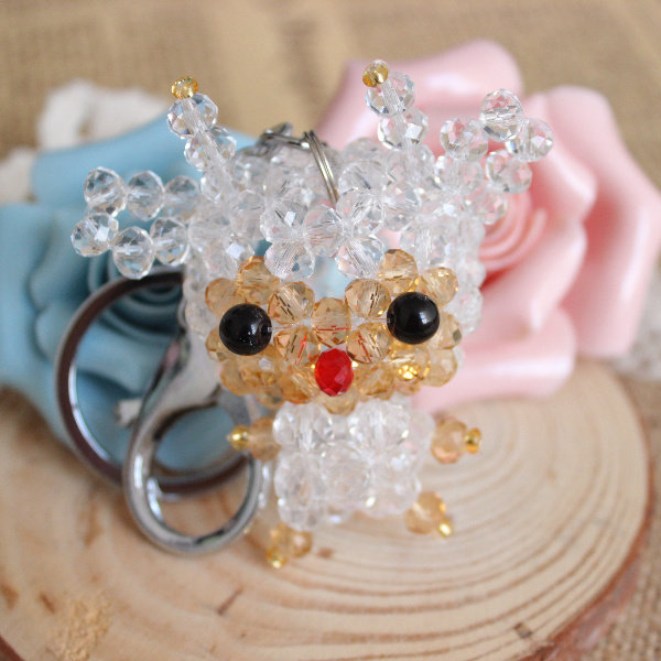 串珠摆客帝国diy水晶挂件包挂喜羊羊钥匙扣生肖羊钥匙扣