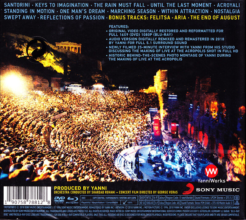 现货yanni雅尼卫城音乐会25周年限量豪华cd dvd 蓝光音乐cd