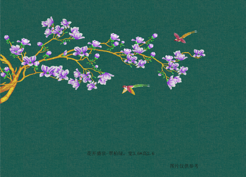 背景独秀背景墙墙布花鸟刺绣独绣卧室客厅沙发墙布