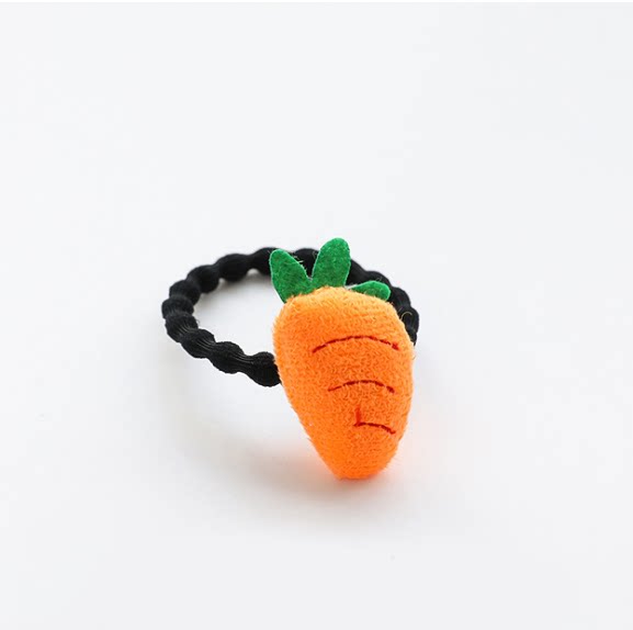韩国卡通毛绒胡萝卜头绳小白小白兔兔子发饰可爱发饰