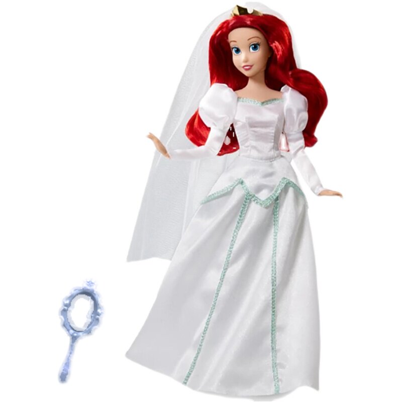 现货上海美国迪士尼小美人鱼爱丽婚纱娃娃人偶梳子过家家玩具