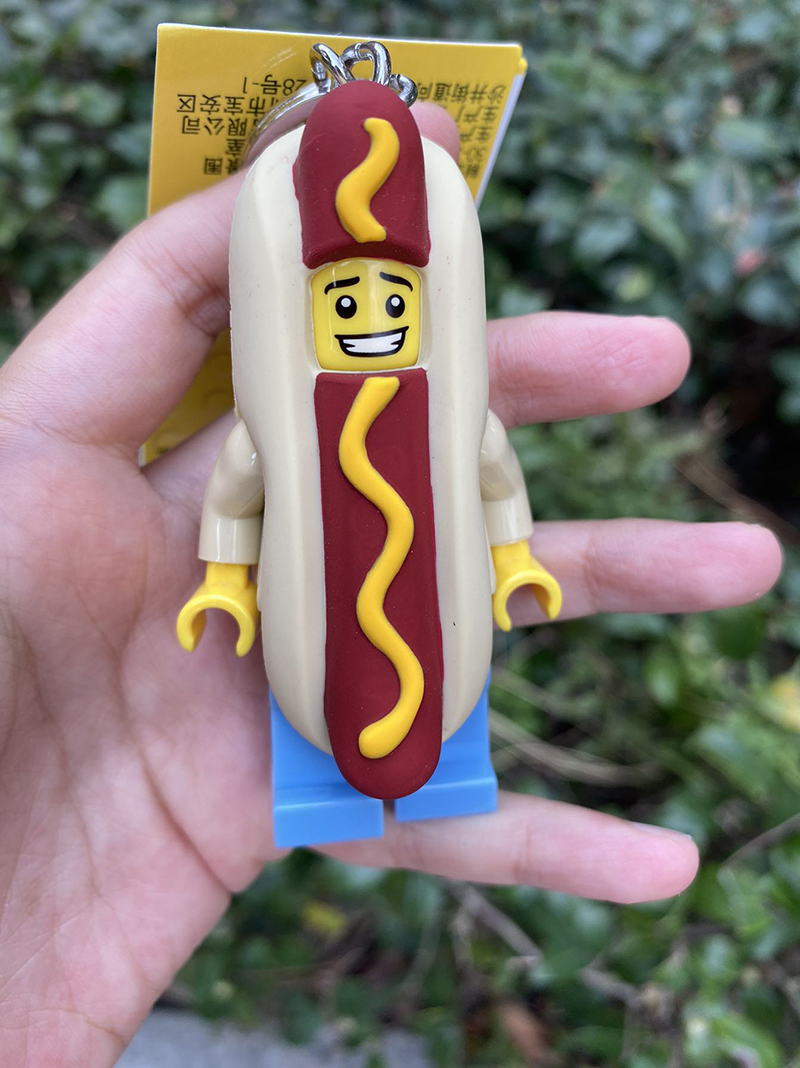 香肠现货乐高lego热狗软胶led钥匙扣派对包挂件钥匙扣