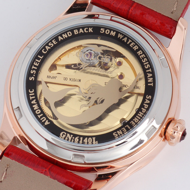 golgen古尊新款机械表时尚潮流夜光真皮防水自动自动机国产腕表