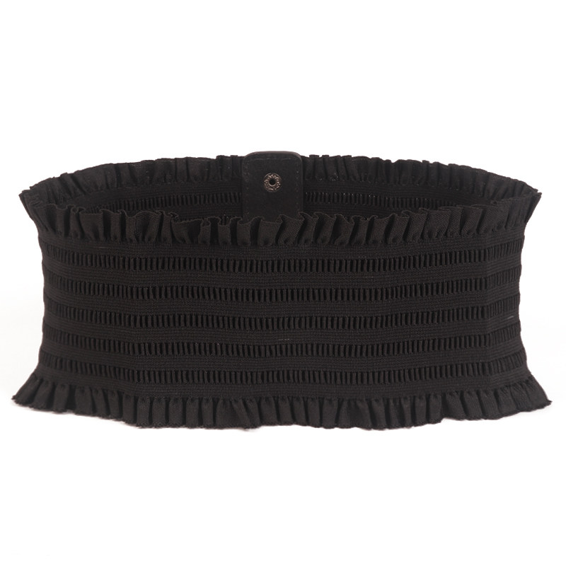 松紧韩版简约女士花边宽腰时尚裙边装饰裙子腰带