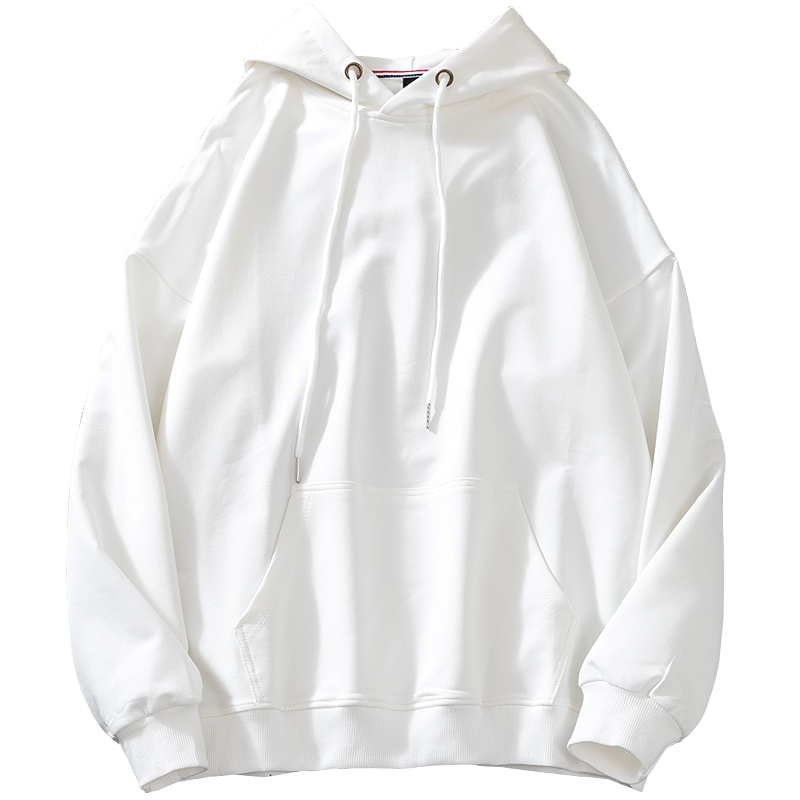纯白白色连帽卫衣女春秋薄款春款2021年新款春季卫衣