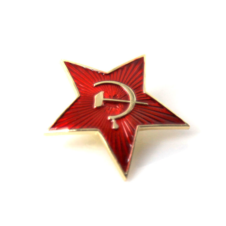 苏联现货人气俄罗斯红色金属苏维埃红五五角星帽徽勋章