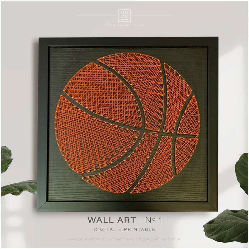 篮球钉子绕线画弦丝画diy材料成品缠绕画男生日diy