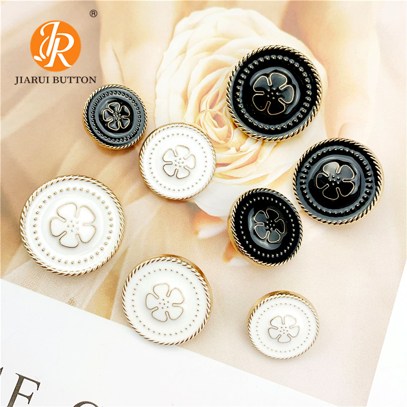 金色外套扣子圆形百搭金属纽扣蝴蝶结花形滴胶扣女纽扣