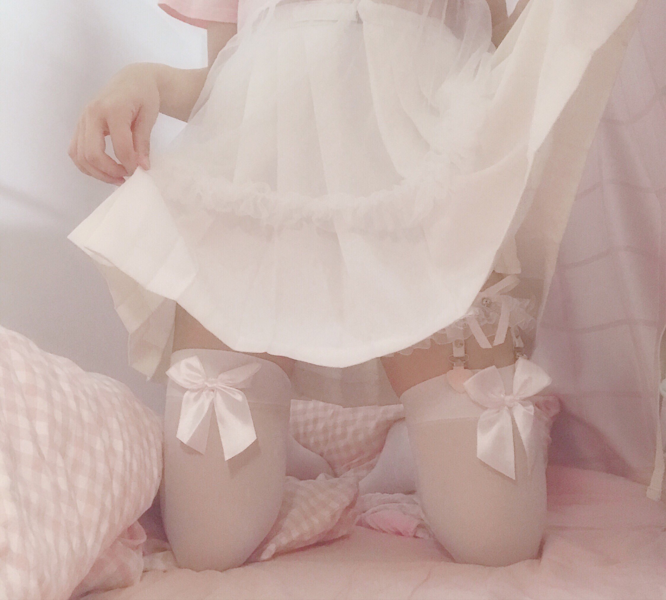 hermiracle迷人的反派角色lolita软妹爱心吊带袜蕾丝皮质腿环