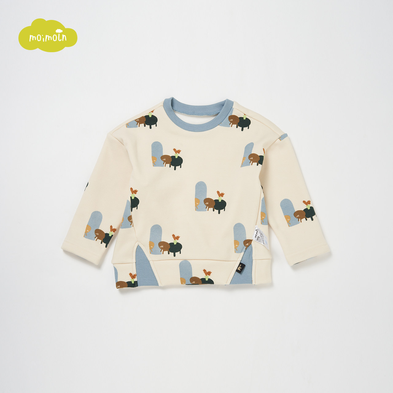 moimoln小云朵童装恤男秋冬儿童保暖打底圆领上衣t恤