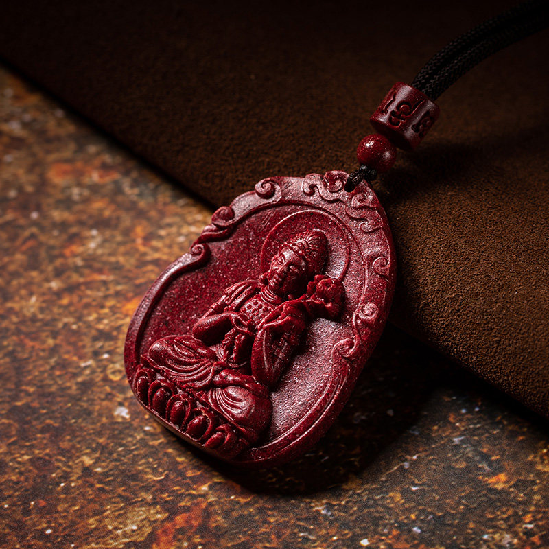 大善堂原矿朱砂辟邪原石十二生肖本命佛吊坠男本命年礼物朱砂吊坠