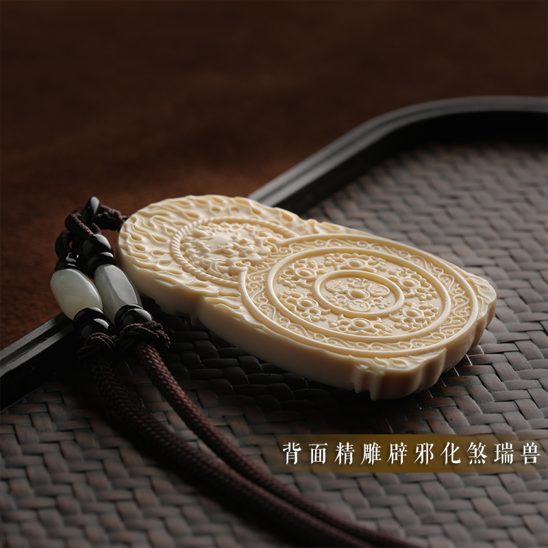 大善堂猛犸牙吊坠牌子象牙饰品挂件十二生肖本命佛男文玩挂坠