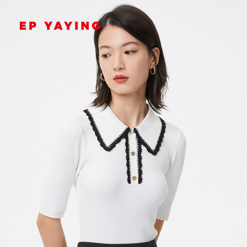 epyaying雅莹女装复古古方弹力显瘦针织衫2021毛针织衫