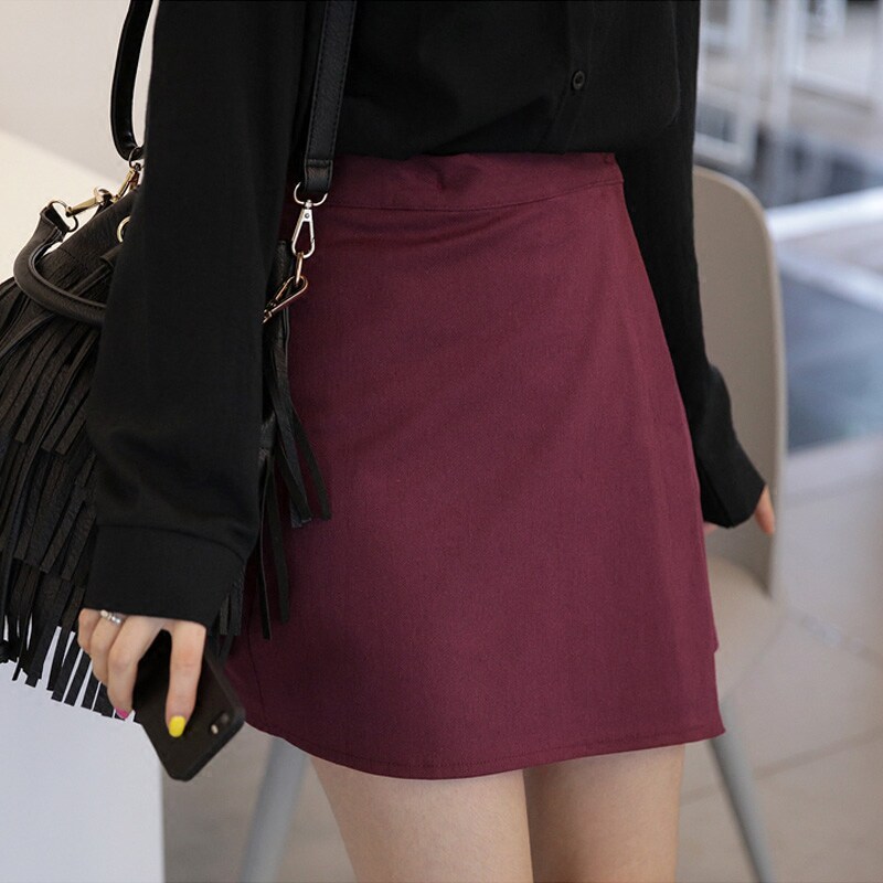 2021秋冬季新款女韩版百搭直筒a字半身裙酒红色高腰包臀一字短裙