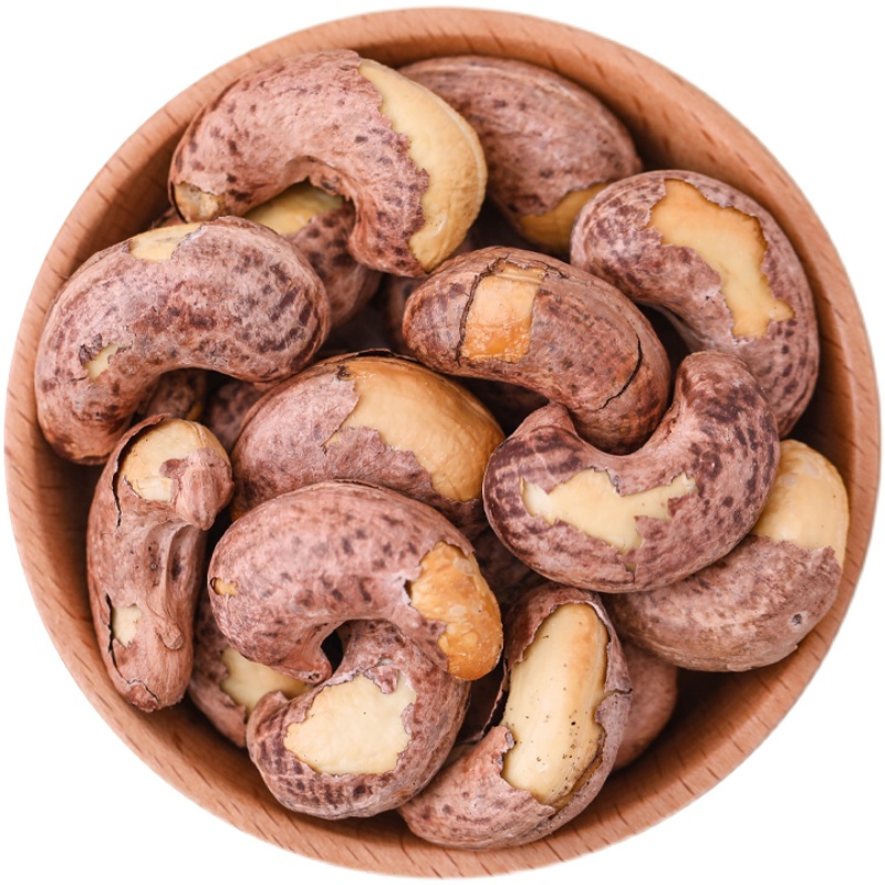 越南坚果带皮虎皮紫衣烘培熟盐焗大腰果仁孕妇腰果