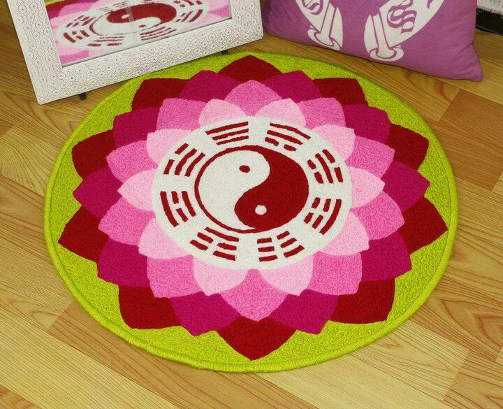 佛堂莲花禅意念佛垫子坐毯盘腿打坐太极八卦图地毯