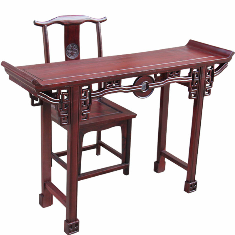 中式实木课桌椅仿古书法桌国学馆讲师桌私塾书画桌复古接待台前台