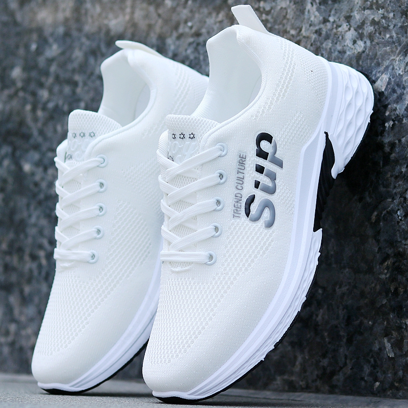 潮牌2022夏季新款网面透气防臭平底休闲鞋男韩版百搭运动跑步鞋子