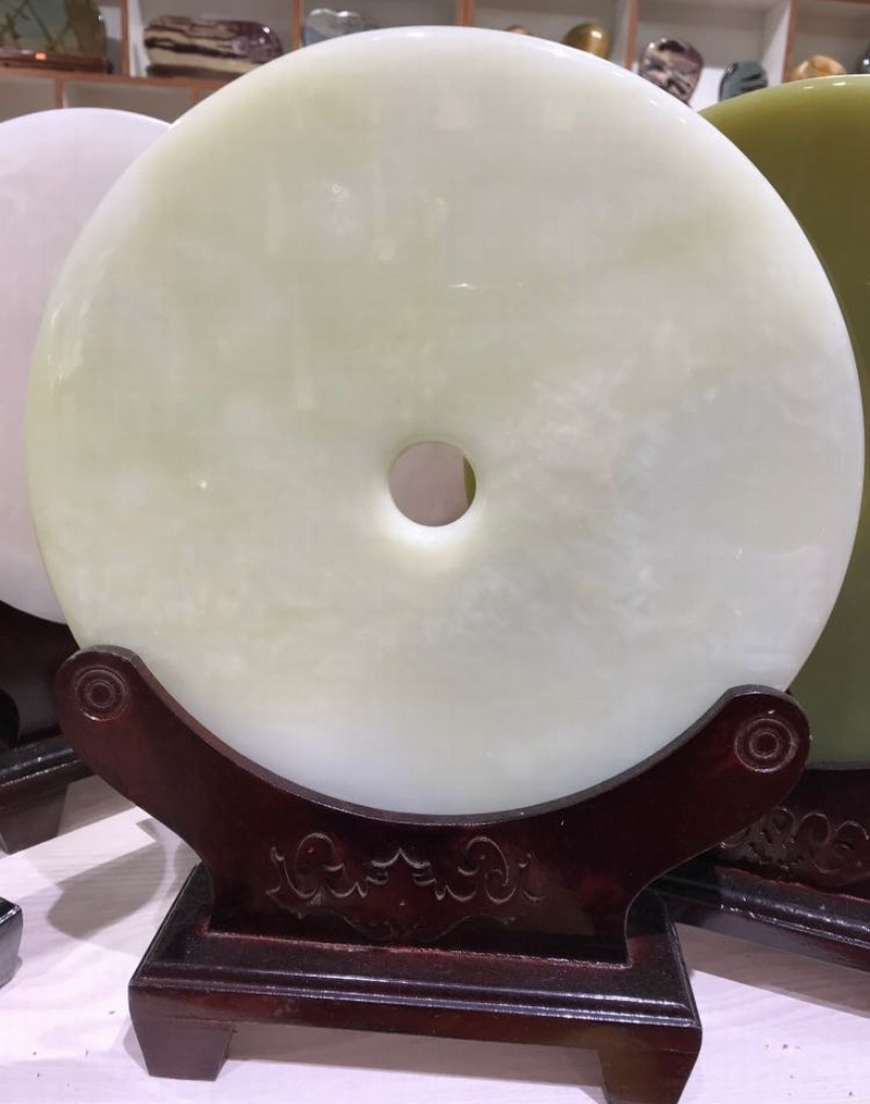 阿富汗巴基斯坦玉石加工大号平安扣直径30cm家居办公室摆件