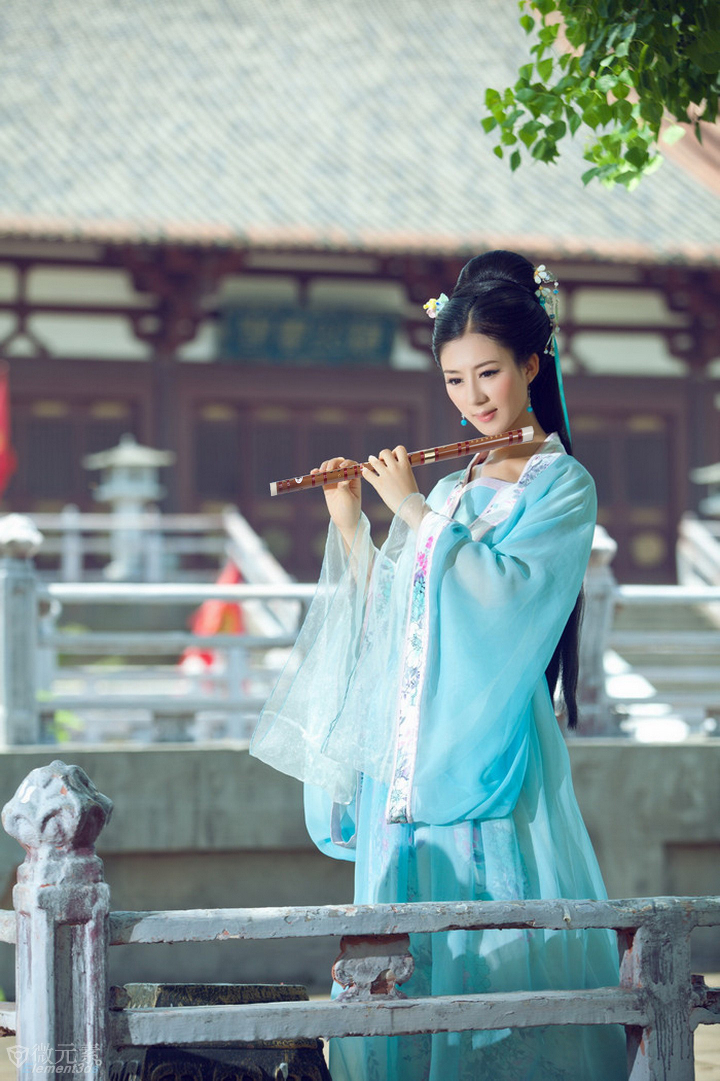 影楼汉服笛子道具萧古装摄影古风女儿童拍照舞蹈表演演出陈情竹笛