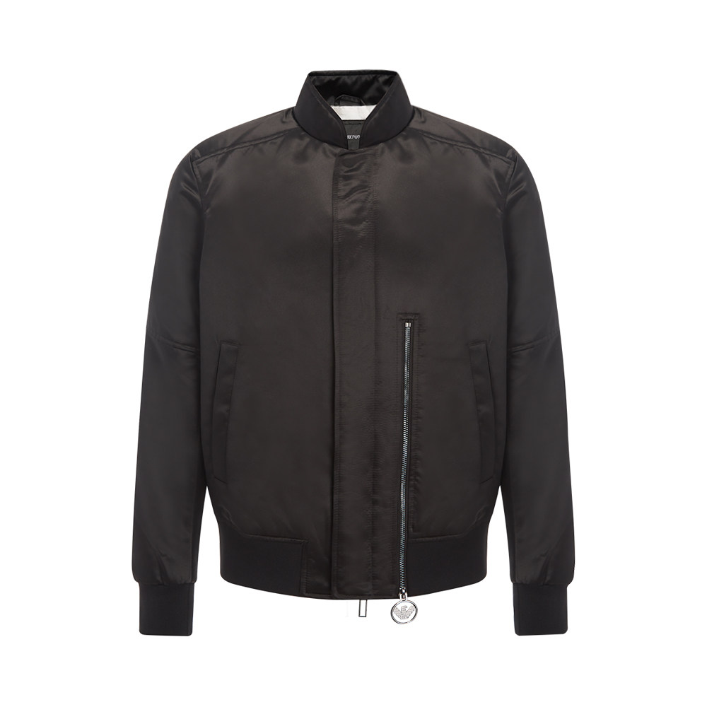 emporioarmani阿玛尼黑色潮流个性图案刺绣男士短款夹克