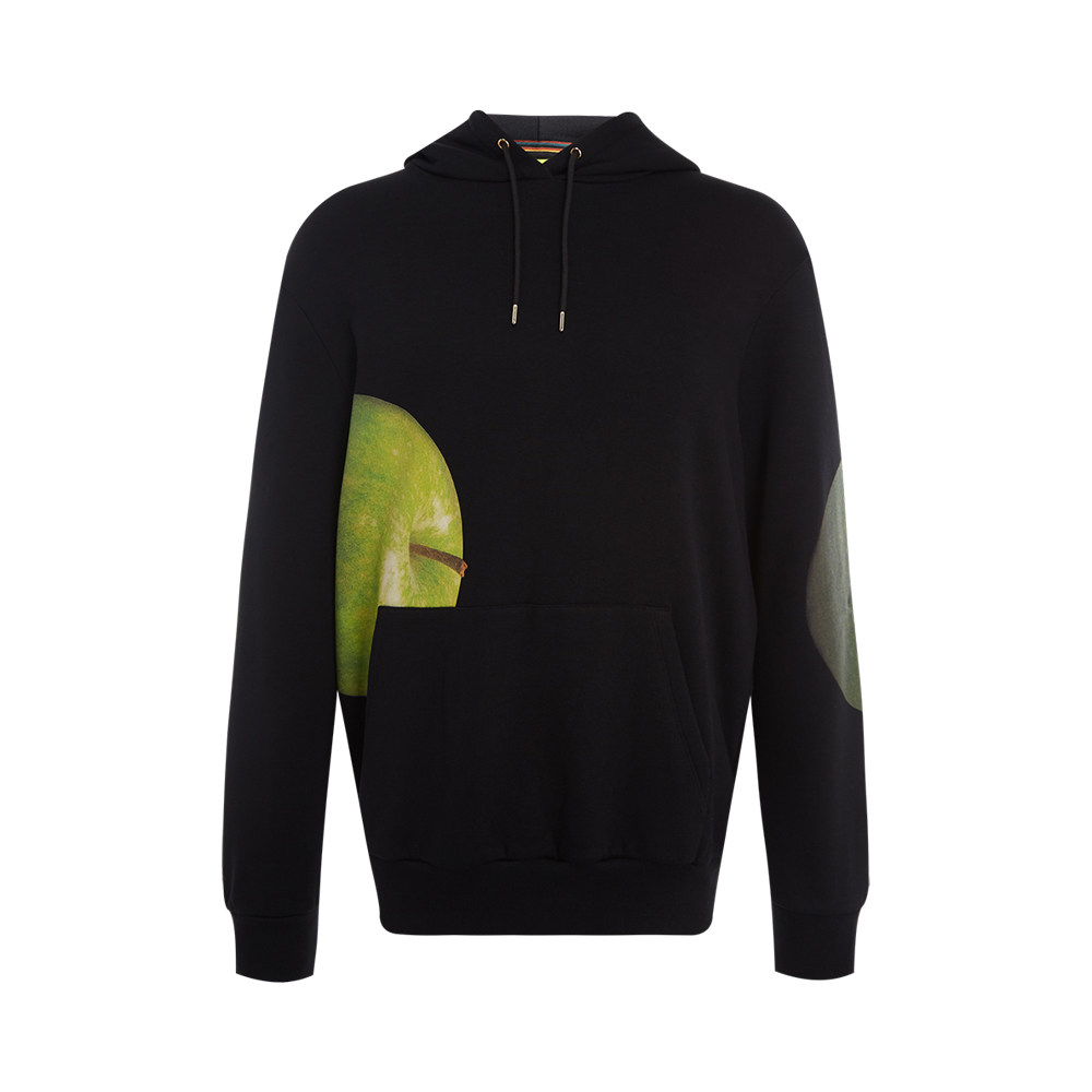 psbypaulsmith黑色青苹果印花男士纯棉连帽卫衣卫衣