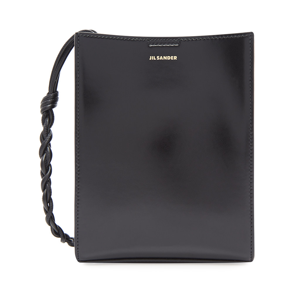 jilsander黑色牛皮百搭个性时尚大容量水桶女士包袋